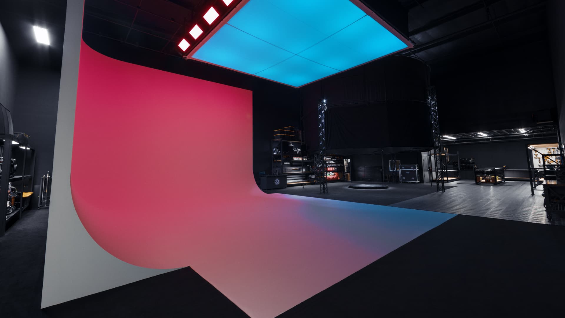 REVCINE creative cyclorama with colored lighting